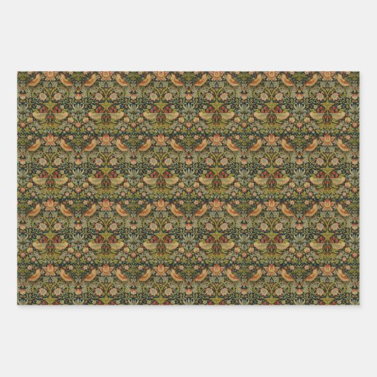 William Morris: Strawberry Thief Wrapping Paper Geschenkpapier Set (Vorderseite 2)