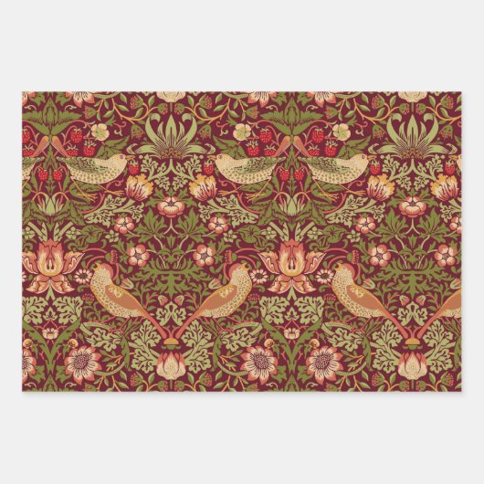 William Morris Strawberry Thief Wrapping Paper Geschenkpapier Set (Vorderseite 3)