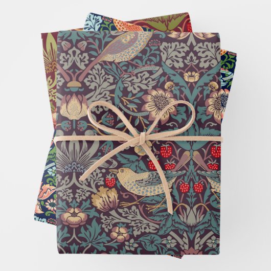 William Morris Strawberry Thief Wrapping Paper Geschenkpapier Set (Beispiel)