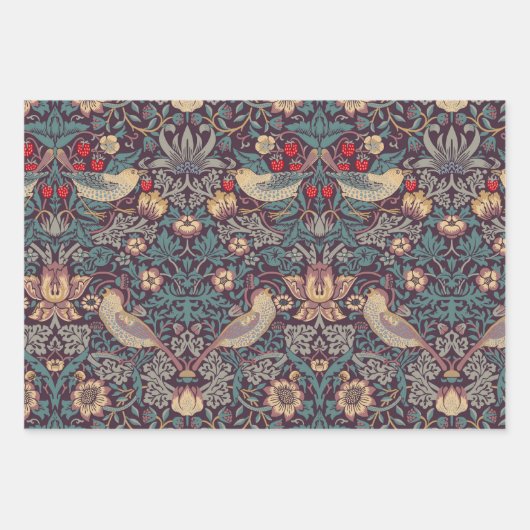 William Morris Strawberry Thief Wrapping Paper Geschenkpapier Set (Vorderseite 3)