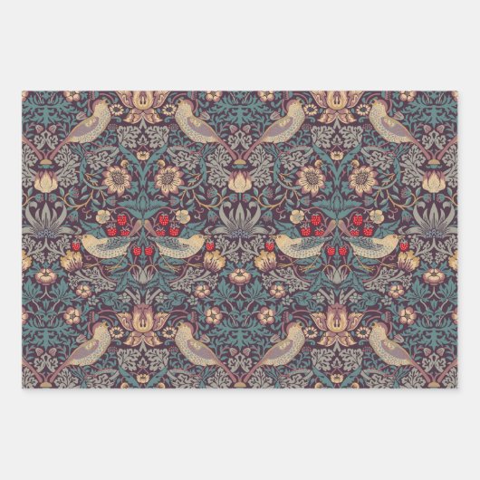 William Morris Strawberry Thief Wrapping Paper Geschenkpapier Set (Vorderseite 2)