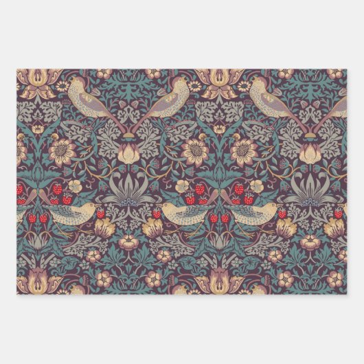 William Morris Strawberry Thief Wrapping Paper Geschenkpapier Set (Vorderseite)