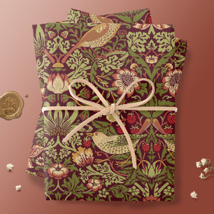 William Morris Strawberry Thief Wrapping Paper Geschenkpapier Set