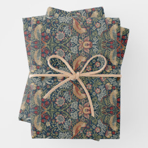 William Morris: Strawberry Thief Wrapping Paper Geschenkpapier Set