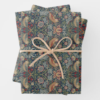William Morris: Strawberry Thief Wrapping Paper Geschenkpapier Set