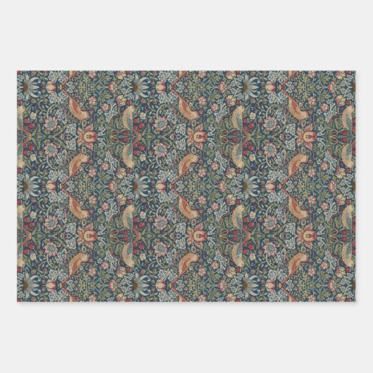 William Morris: Strawberry Thief Wrapping Paper Geschenkpapier Set (Vorderseite)