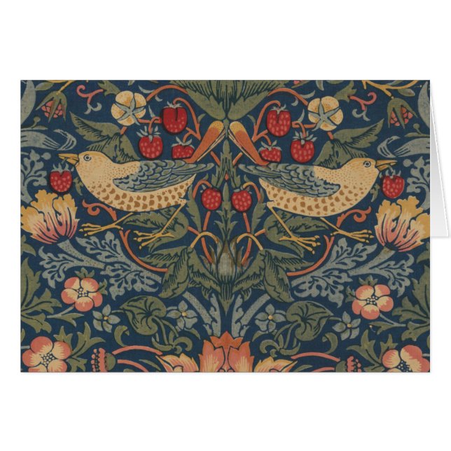 William Morris Strawberry Thieves Birds Floral (Vorderseite (Horizontal))