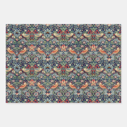 William Morris Strawberry Wrapping Paper Sheets Geschenkpapier Set (Vorderseite 3)