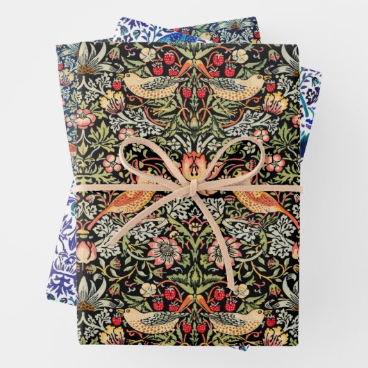 William Morris Strawberry Wrapping Paper Sheets Geschenkpapier Set (Beispiel)