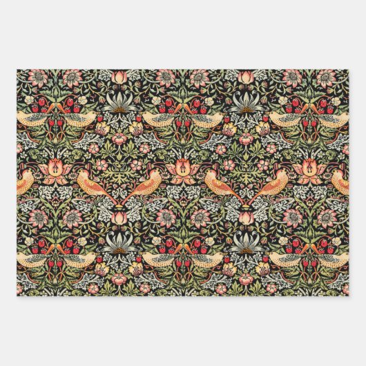 William Morris Strawberry Wrapping Paper Sheets Geschenkpapier Set (Vorderseite)