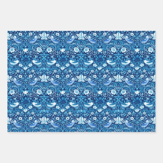 William Morris Strswberry Diief, Multi Blue Black Geschenkpapier Set (Vorderseite 2)