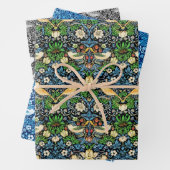 William Morris Strswberry Diief, Multi Blue Black Geschenkpapier Set (Beispiel)