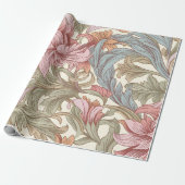 William Morris Style Botanical Floral Pattern Geschenkpapier (Ungerollt)