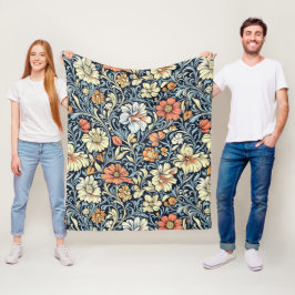 William Morris style floral acanthus pattern Fleecedecke