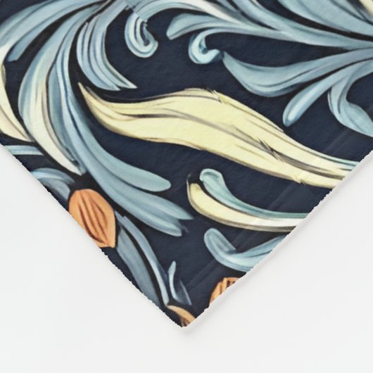 William Morris style floral acanthus pattern Fleecedecke (Ecke)