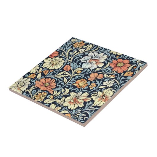 William Morris style floral acanthus pattern Fliese (Seite)