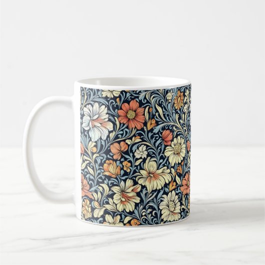 William Morris style floral acanthus pattern Kaffeetasse (Links)