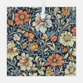 William Morris style floral acanthus pattern Ornament Aus Glas (Rückseite)