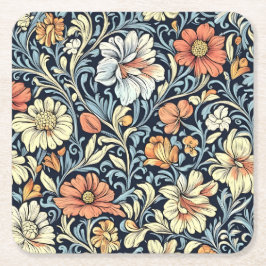 William Morris style floral acanthus pattern Rechteckiger Pappuntersetzer