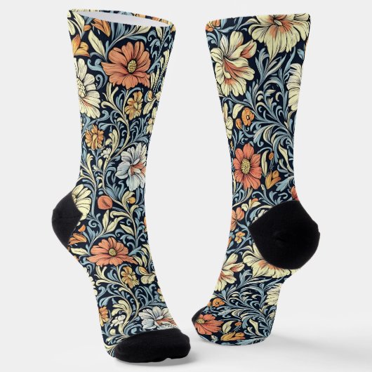 William Morris style floral acanthus pattern Socken (Gewinkelt)