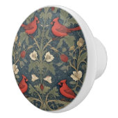 William Morris Style Red Kardinal Birds Keramikknauf (Rechts)