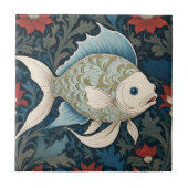 William Morris Style Right Fish Nausea Fliese (Vorderseite)