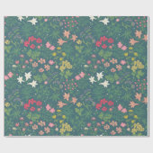 William Morris Style Spring Garden Blumenmuster Geschenkpapier (Flach)