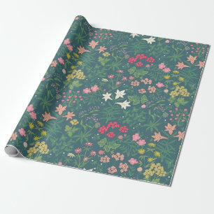 William Morris Style Spring Garden Blumenmuster Geschenkpapier