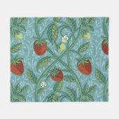 William Morris Style Strawberry Diief Floral Fleecedecke (Vorderseite (Horizontal))