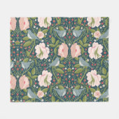 William Morris Style Strawberry Diief Floral Fleecedecke (Vorderseite (Horizontal))