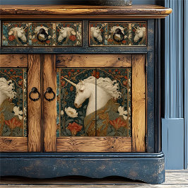 William Morris Style Unicorn Vintag Seidenpapier