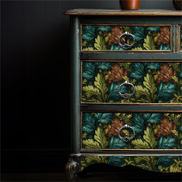 William Morris Style Viktorianisch Green Botanical Seidenpapier