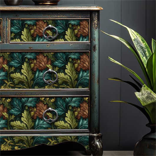 William Morris Style Viktorianisch Green Botanical Seidenpapier