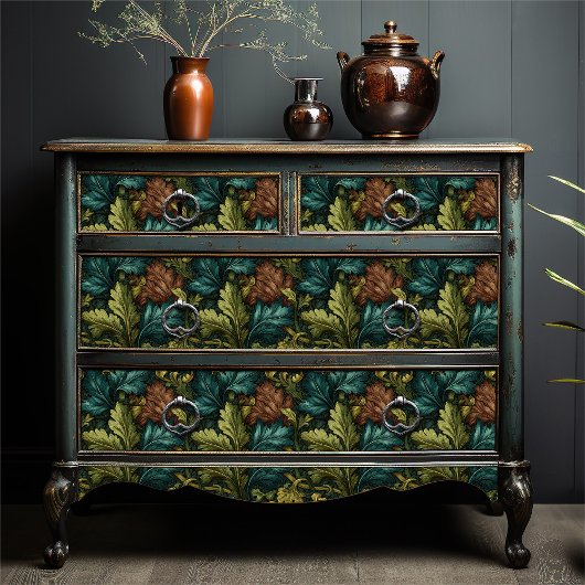 William Morris Style Viktorianisch Green Botanical Seidenpapier