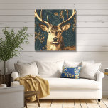 William Morris Style Vintag Deer Leinwanddruck<br><div class="desc">Diese atemberaubende Vintage Leinwand ist wunderschön für den Urlaub oder zu jeder Jahreszeit. Der Hirschkopf im William Morris-Stil ist in kräftigen Röhren und Braun auf aquamarinem und grünem Hintergrund mit Touchs von weichem Rost. Einfach und elegant. Ideal für Studium,  Vergnügen oder Feriendekoration. Erstellt von der einfachen Farmhouse Press.</div>