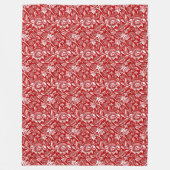William Morris Sunblumen, Deep Red and White Fleecedecke (Vorderseite)