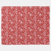 William Morris Sunblumen, Deep Red and White Fleecedecke (Vorderseite (Horizontal))