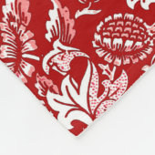 William Morris Sunblumen, Deep Red and White Fleecedecke (Ecke)