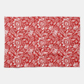 William Morris Sunblumen, Deep Red and White Geschirrtuch (Horizontal)