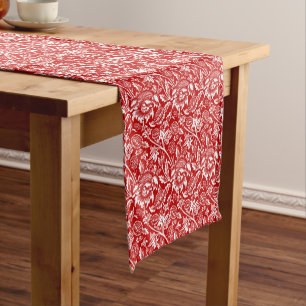 William Morris Sunblumen, Deep Red and White Kurzer Tischläufer