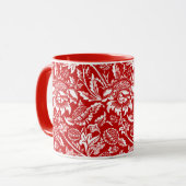 William Morris Sunblumen, Deep Red and White Tasse (Vorderseite Links)
