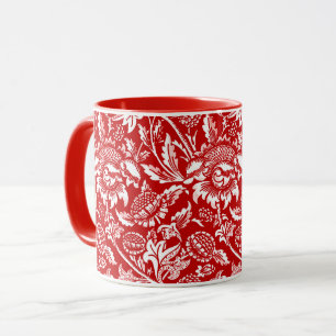 William Morris Sunblumen, Deep Red and White Tasse