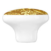 William Morris Sunblumen, Mustard Gold & Yellow Keramikknauf (Seitenansicht)