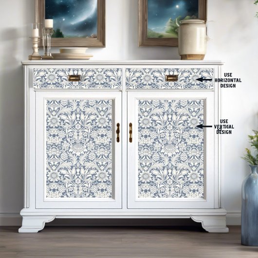 William Morris Sunflower Blue und White Decoupage Seidenpapier