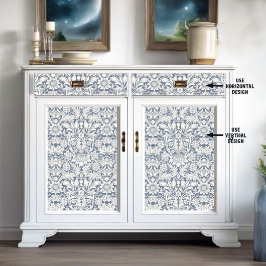 William Morris Sunflower Blue und White Decoupage Seidenpapier