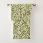 William Morris Sunflower Green Blume Badhandtuch Set (Insitu)