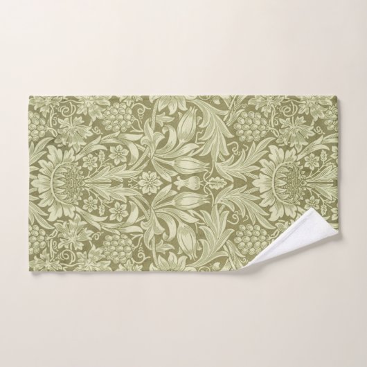 William Morris Sunflower Green Blume Badhandtuch Set (Handtuch)