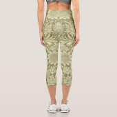 William Morris Sunflower Green Blume Capri Leggings (Rückseite)
