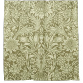 William Morris Sunflower Green Blume Duschvorhang (Vorderseite)