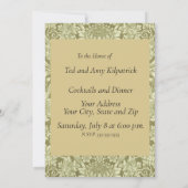 William Morris Sunflower Green Blume Einladung (Rückseite)